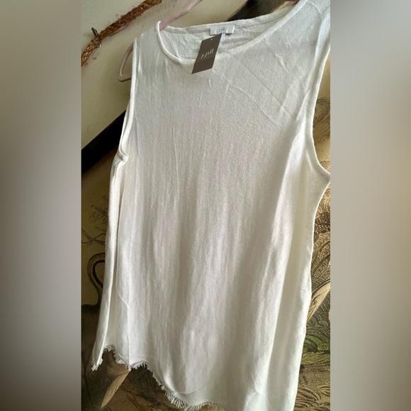 New J Jill Linen Blend Sleeveless White Sweater Top SZ Medium - Picture 2 of 9